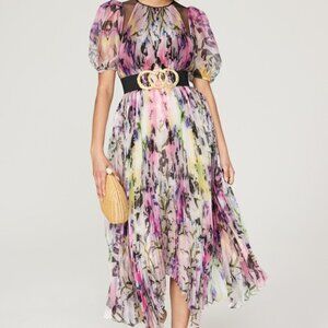 Puff Shoulder Printed Dress